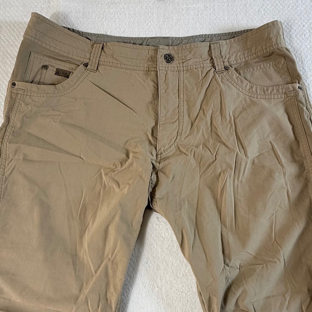 Kuhl Radikl Pants Mens 38x32 Hybrid Hiking Technical Stretch Khaki Tan